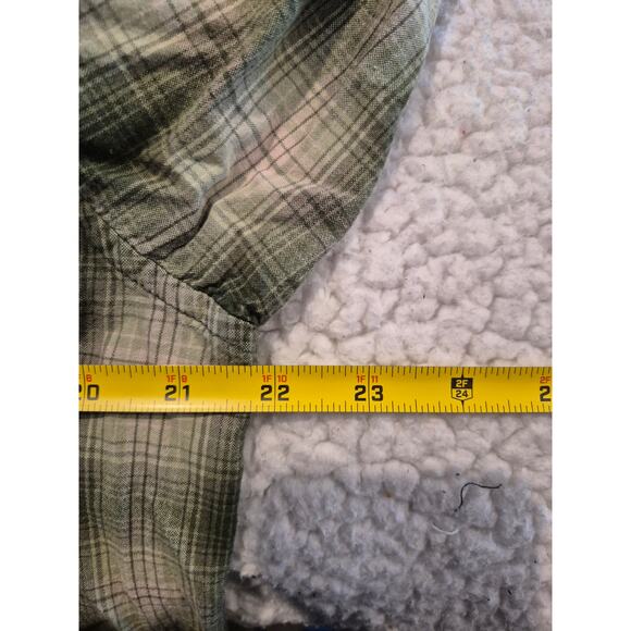 Carhartt Men's Plaid Flannel Shirt Long Sleeve Button Up Size L Green - Picture 4 of 4